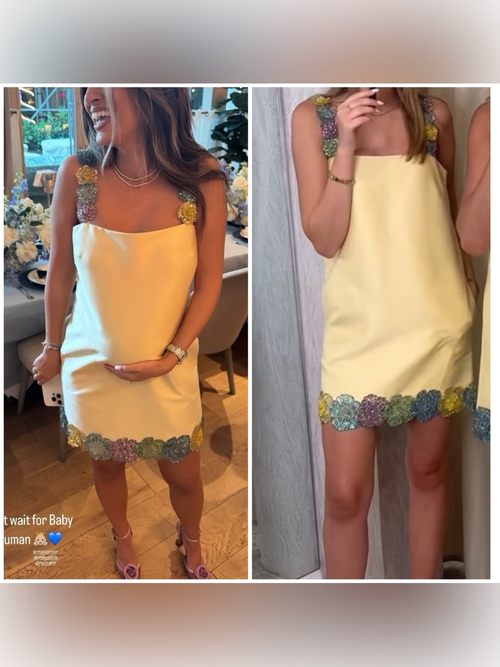 NWT Alemais Lolita Lemon Floral Mini Short Beaded Dress Yellow Women’s 4 FLAWS - Picture 3 of 16